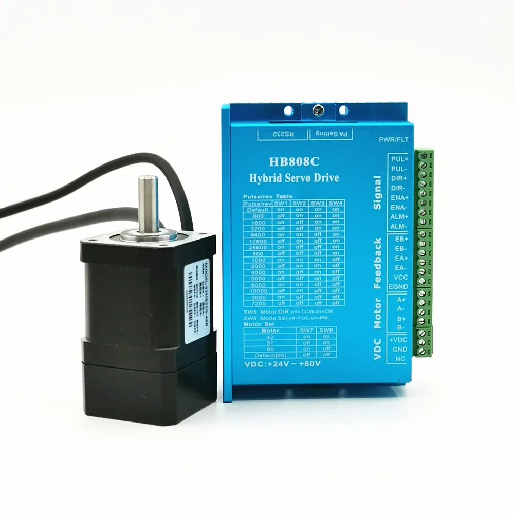 Nema17 замкнутый контур 0.5N.m 42 Servo Мотор шагового двигателя 1.5A 68 мм& HB808C гибридный шаговый драйвер 8A набор контроллеров cnc