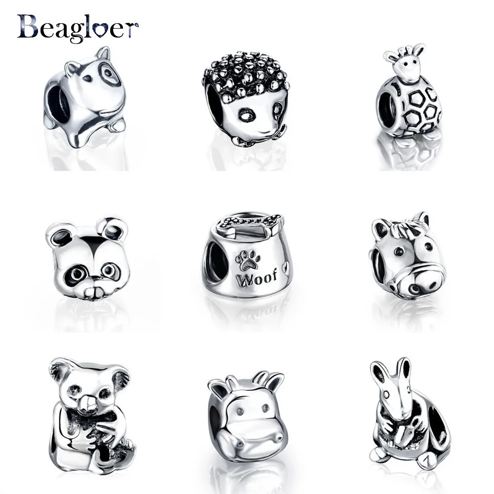 Beagloer New Design Animal Style 925 Silver Diy Beads Charm Fit Original Pandora Bracelet for Women Jewelry Making Gifts | Украшения и