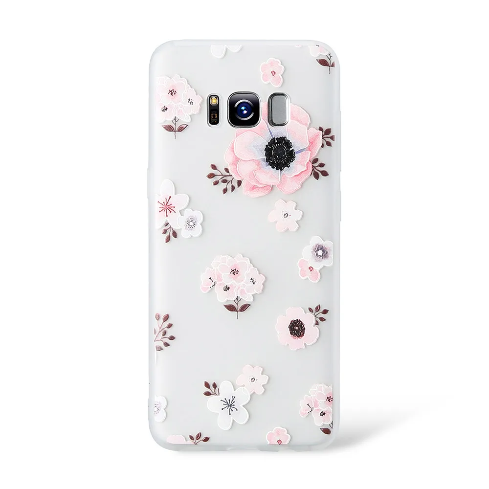 Kisscase чехол для самсунг Galaxy A3 A5 A7 A8 плюс 3D выбивает цветок мягкий чехол для самсунг S8 S9 плюс S7 край крышки чехол на самсунг j3 a5 S8 S9 S7 - Цвет: 12