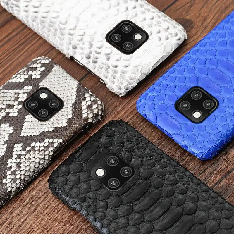 Роскошный чехол из натуральной кожи питона для Huawei Mate 20 Pro деловой Чехол ручной