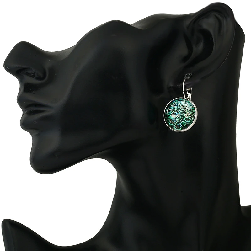 Peacock round pendant earring for women bohemian ethnic drop earrings boho mujer moda bijoux hot fashion Franch Hook jewelry | Украшения и