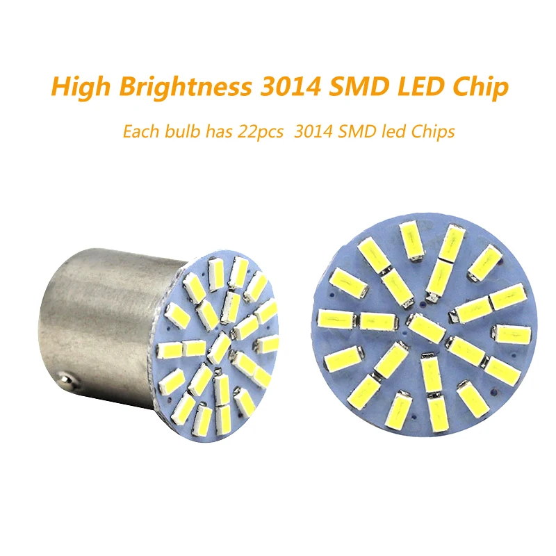 10x1156 1157 P21W BA15S BAY15D 22 SMD 3014 Светодиодный светильник для парковки автомобиля дневной