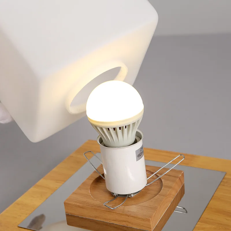 Японский деревянный потолочный светильник в виде кубиков современный