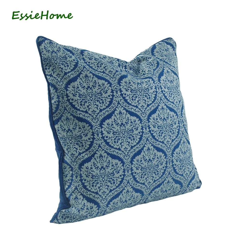 ESSIE HOME 18x18 &quotтемно синий королевский яркий Дамасская Подушка Чехол Наволочка