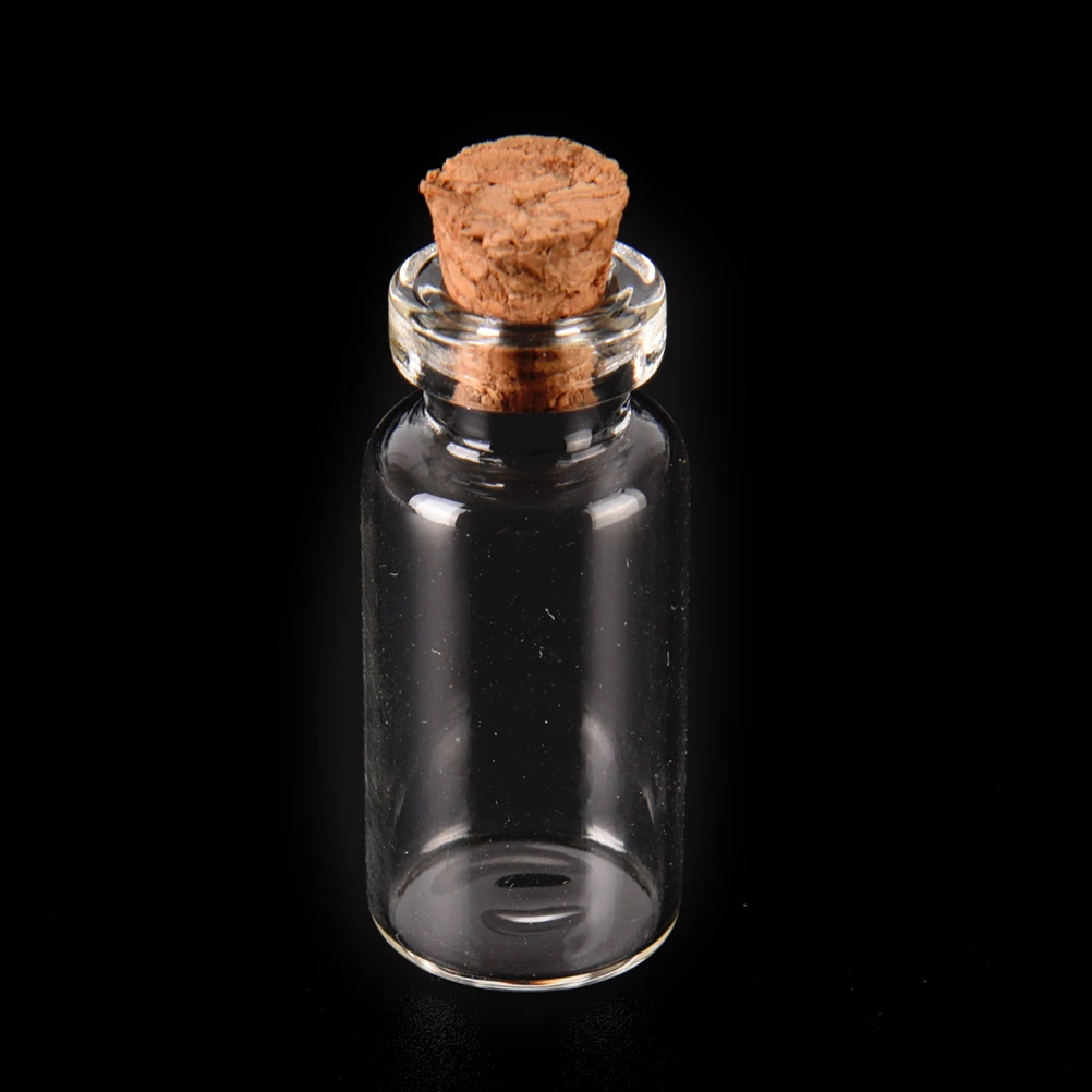 Маленькие пустые прозрачные пробковые стеклянные бутылки желаний флаконы для
