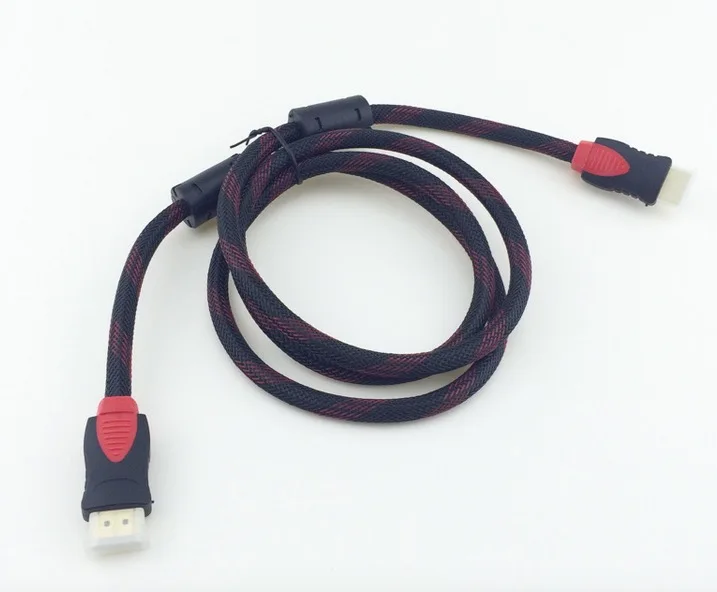 (3 шт.) 1 5 м длина красного и черного цветов из сетчатой ткани кабель HDMI HD ТВ Версия 4