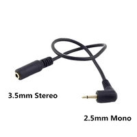 1x 3 5mm female stereo to 2 5mm mono male plug headset aux headphones adapter converter cable cord black 25cm