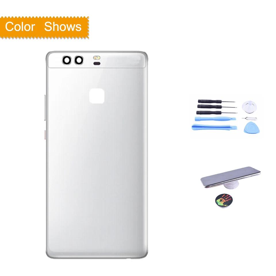 5," для huawei P9 EVA-L09 EVA-L19 EVA-L29 Корпус Батарея женские босоножки с закрытой пяткой Стекло задняя дверь Шасси Корпус сменная часть - Цвет: silver with gift