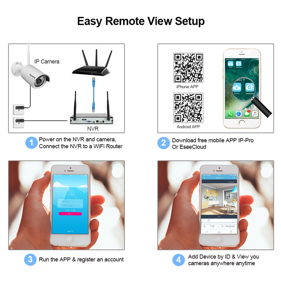 Techege 8CH Беспроводной IP Камера Wi-Fi NVR комплект 960 P HD Открытый ИК Ночное Видение