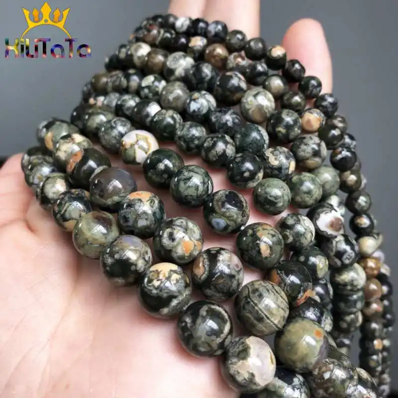 Натуральный зеленый старый KAMBABA Jades Бусины круглые каменные бусины для