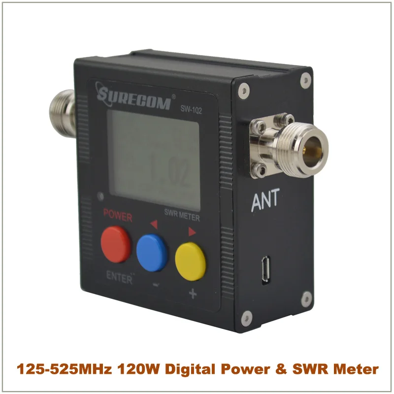 SURECOM SW 102 SW102 счетчик частоты VHF/UHF повторитель Surecom 120W цифровой мощности и SWR с 2 шт. RF