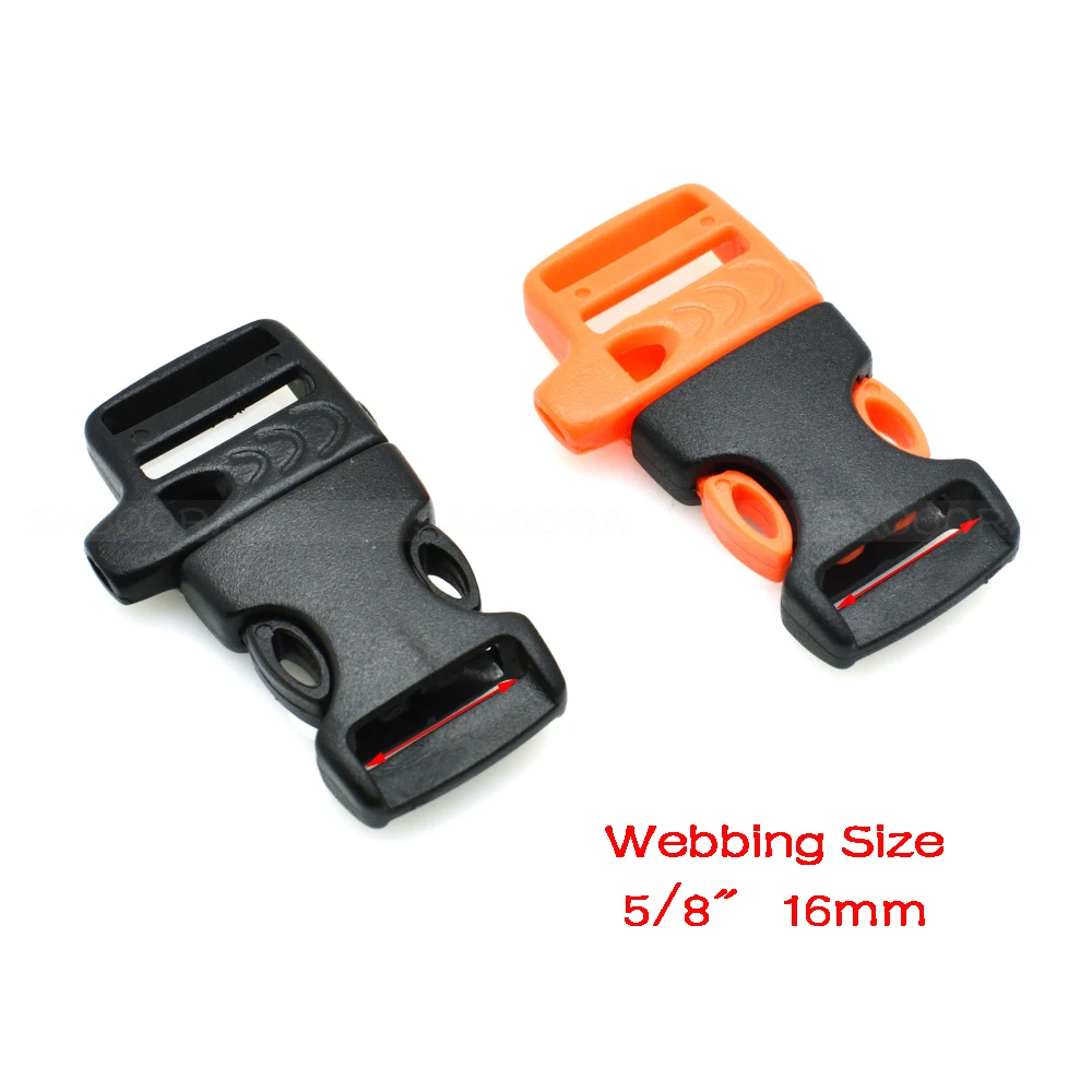 

100pcs 5/8"(15mm) Emergency Side Release Whistle Buckles For Paracord Bracelet/Backpack/Survival Kits
