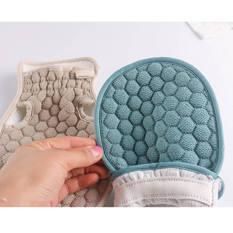Bath Body Shower Gloves Skin Exfoliating SPA Massage Mitt Lattice Particles Washcloth Body Scrubber Glove Bath for Showering