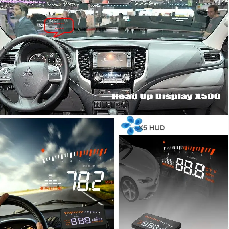 Автомобильный HUD Дисплей на голову для Mitsubishi L200 2005 2019 Электронный безопасный