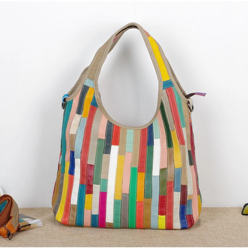 Новая женская сумка в полоску из натуральной кожи модные сумки женские