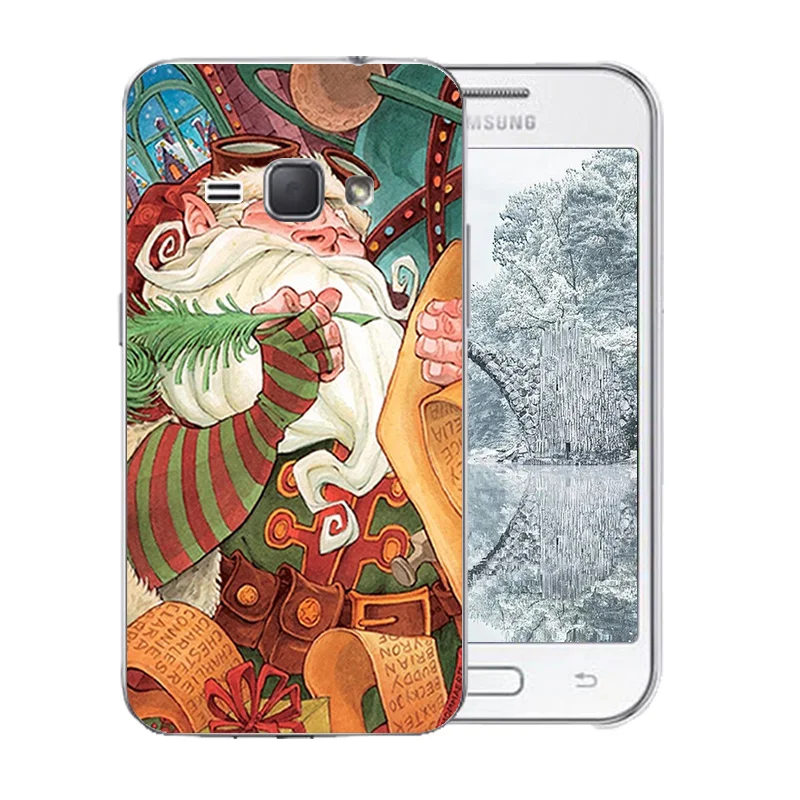 For Samsung Galaxy J1 2016 Case Merry X'MAS Pattern Cover for J120F Cases Silicon J120 J120H 4.5&quotbags |