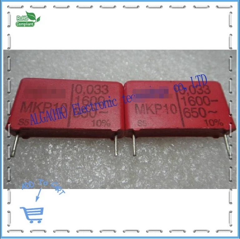 

Пленочный конденсатор wei ma MKP 10 0,033 мкФ nf 33 333/1600 v P = 22,5 мм
