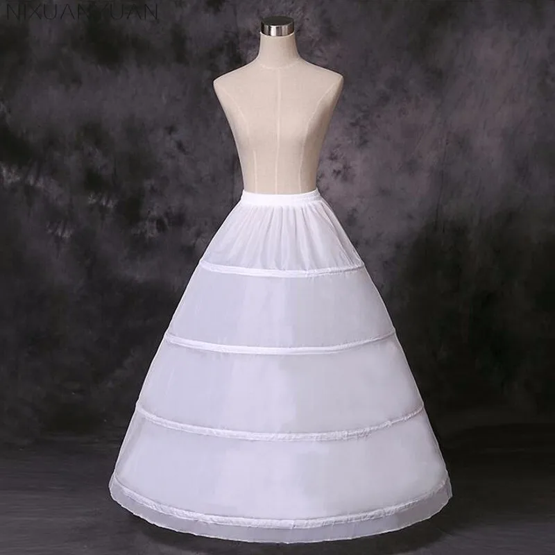 2021 Cheap Long Wedding Bridal Petticoats for Dress 4 Hoop Ball Gown Crinoline Petticoat Accessories | Свадьбы и торжества