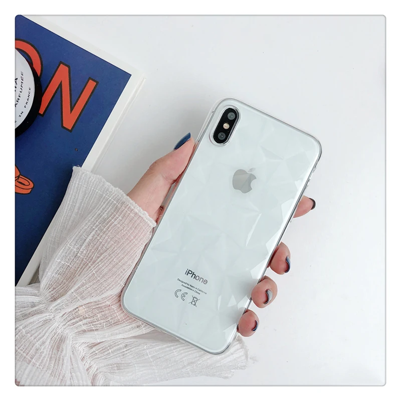 Чехол для телефона SUYACS ярких цветов с геометрическим бриллиантом для iPhone 11 Pro Max 7 8 Plus X XR XS Max 6 6s Plus, мягкий чехол-накладка из ТПУ