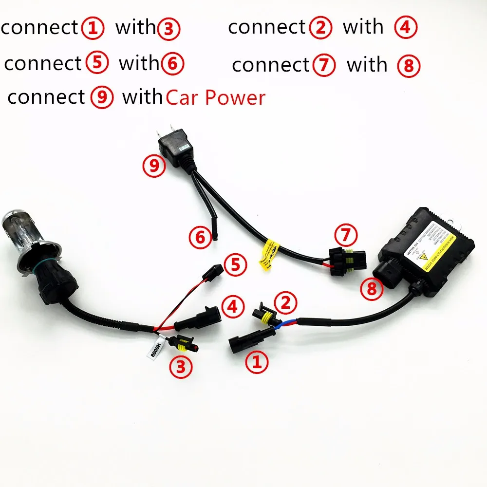 55W 12V H4 HID комплект 6000K H4-3 ксеноновый комплект дальнего и ближнего света 2 балласта+ 2 лампы+ 2 кабеля