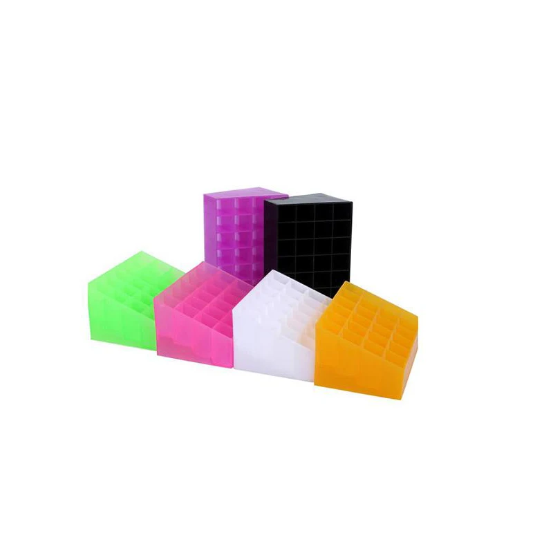 24 Grid Lipstick Racks For Desktop Storage Organizer Transparent Small Objects Cosmetics Eyebrow Pencil Holder | Дом и сад