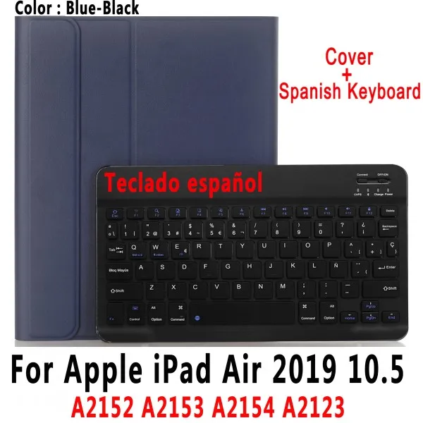 For iPad Air 2019 Испанская клавиатура чехол для Apple iPad Air 10,5 3 3rd поколения A2152 A2153 A2154 A2123 Pro 10,5 A1701 A1709 держатель для карандашей - Цвет: For iPad Air 2019