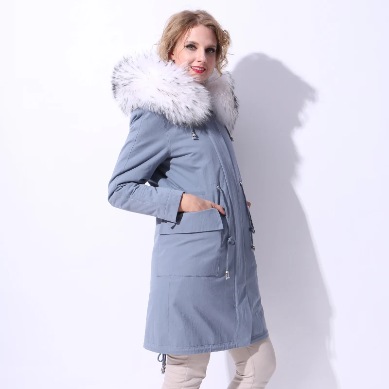 Завод прямые поставки зима новый Натуральный мех пальто Женская куртка парка