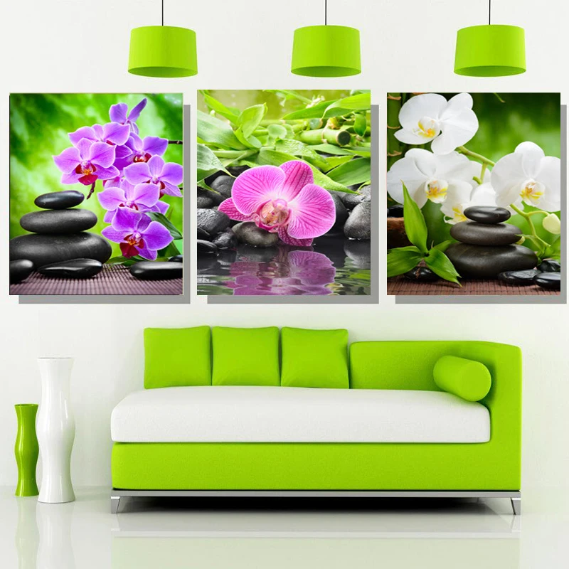 3 Панели картины на холсте цветочный узор Холст Картина Настенная картина