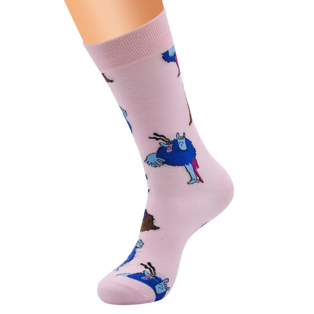 Оптовая продажа 60 пар мужских забавных цветных носков из чесаного хлопка носки с