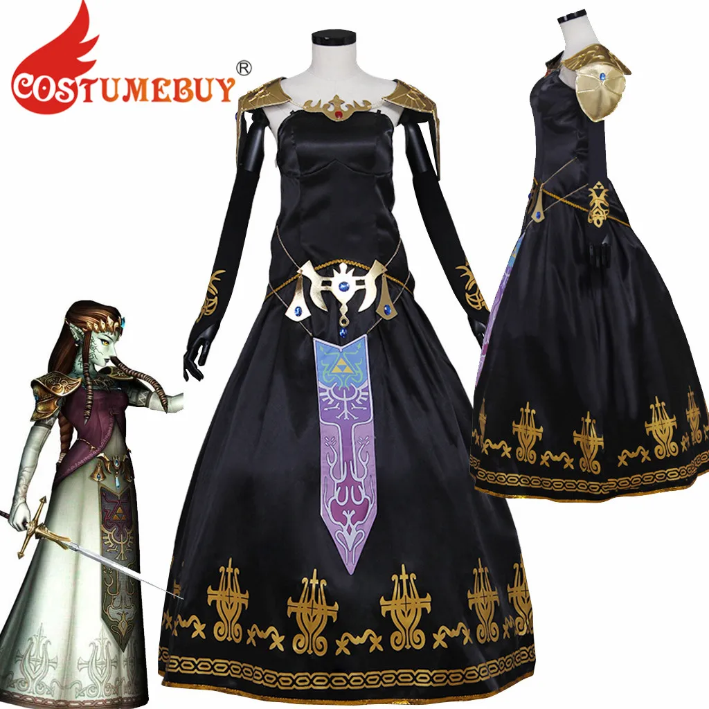 CostumeBuy игры «Легенда Зельды темно платье принцессы костюм Зельды на косплей костюм для взрослых платье принцессы на Хэллоуин Детский праздничный Карнавальный Костюм Платье L920