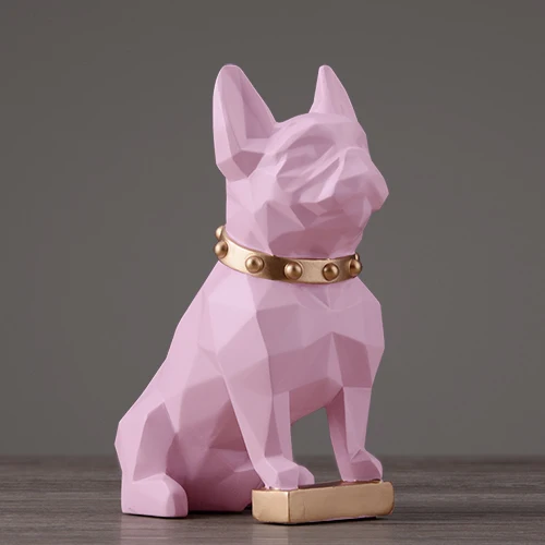 Pink Small Статуя собаки домашний декор ремесла Животная скульптура из смолы современное искусство для украшения дома аксессуары для украшения статуэтки садовый декор - Цвет: Pink Small