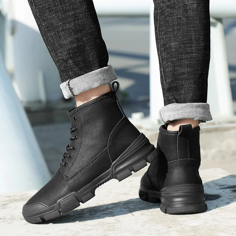 High Quality Autumn Men's Boots Leather Winter Warm Shoes Motorcycle Mens Ankle Boots Autumn Men Oxfords Shoes