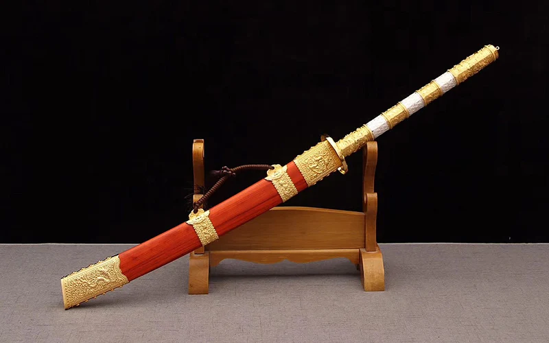 Китайский Kangxi меч прямой клинок 1060 Высокоуглеродистая сталь японский