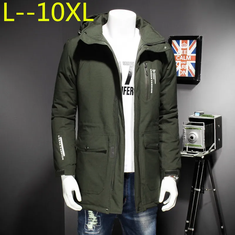 

Мужская зимняя куртка, теплая, ветрозащитная, длинная, большого размера 10XL, 8XL, 6XL, 5XL, 2018