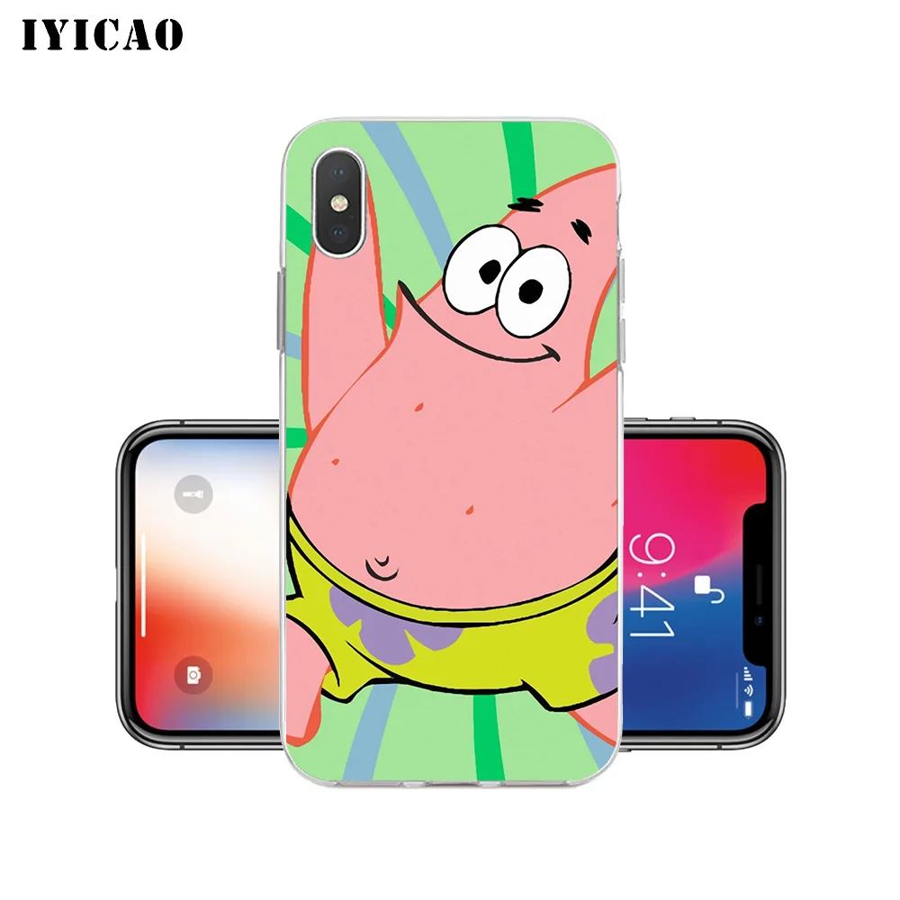 IYICAO Патрик звезда Мягкий силиконовый чехол для телефона iPhone X XR XS MAX 6 6s 7 8 Plus 5 5S SE TPU