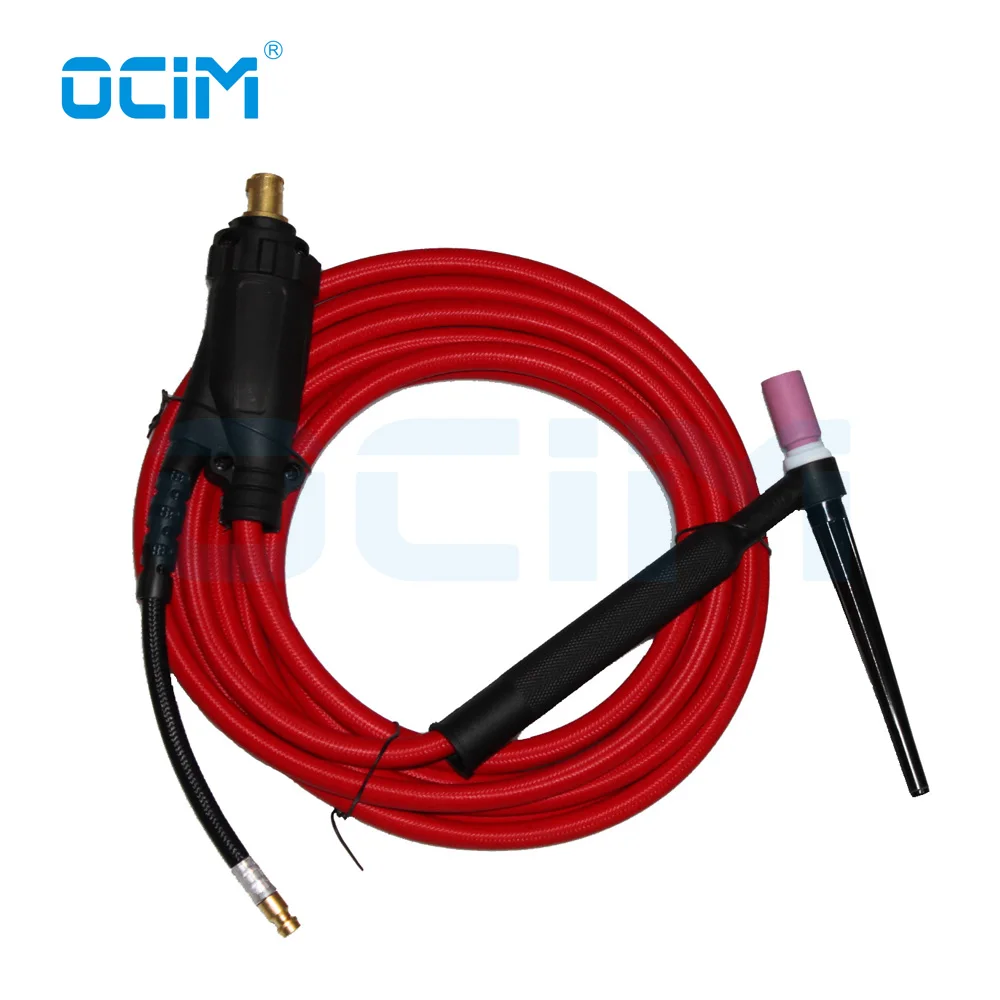 WP9F WP9 WP9V WP9FV 4 м красный супер мягкий шланг в оплетке с воздушным охлаждением в комплекте TIG сварочный фонарь 35-70 разъем