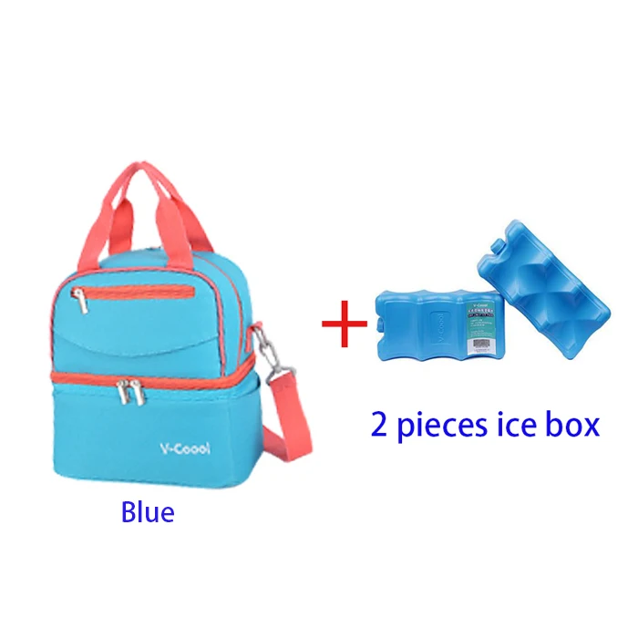 blue and ice pack V-COOOL 2-Слои Стильная утепленная сумка для детской бутылочки Термальность кормления для хранения молока беременности и родам Посыльные сумки для подгузников DCE - Цвет: blue and ice pack