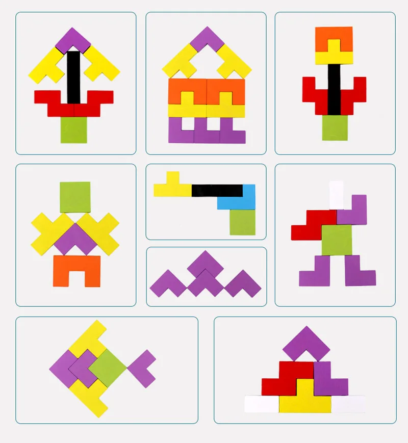 Высокое качество игрушка montessori развивающие тетрис головоломки игрушки из дерева