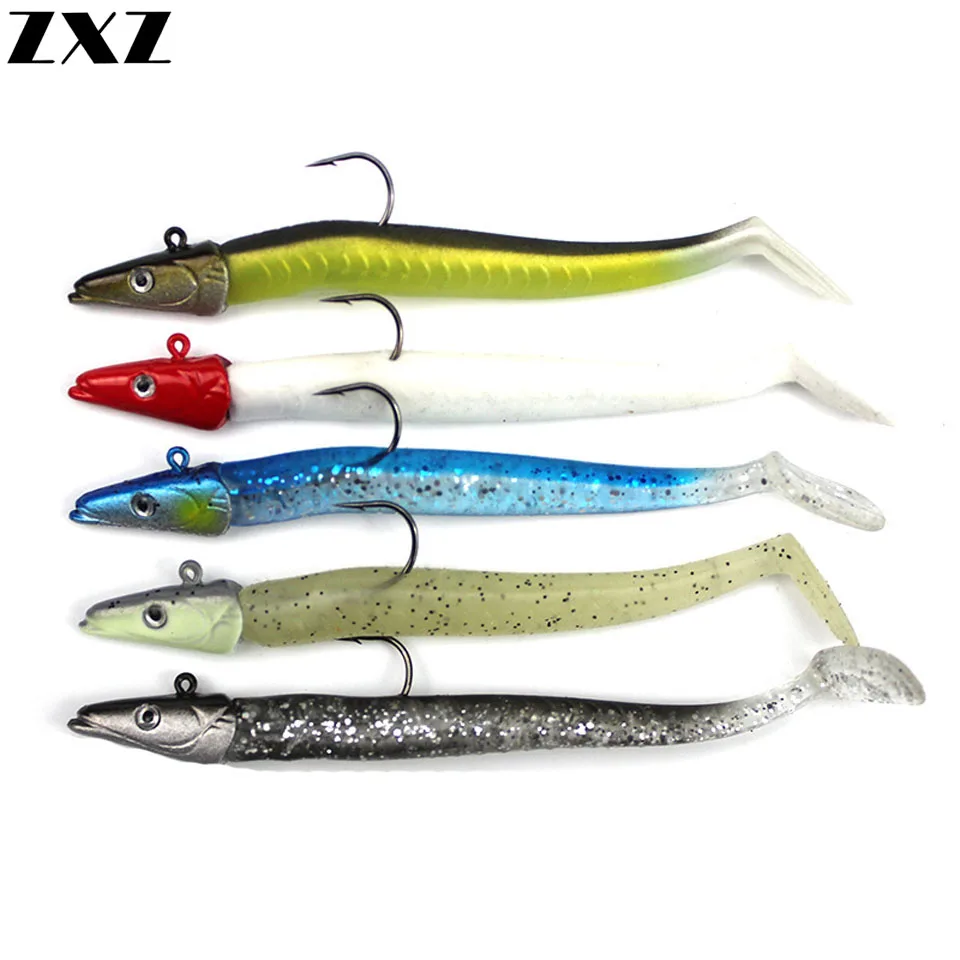 

5pcs 11cm 10g Lead Jig Head Single Hook Soft Fishing Lure Wobber Bait Sinking Jigging Pike Sea Fishing Lures Set Swimbait Pesca