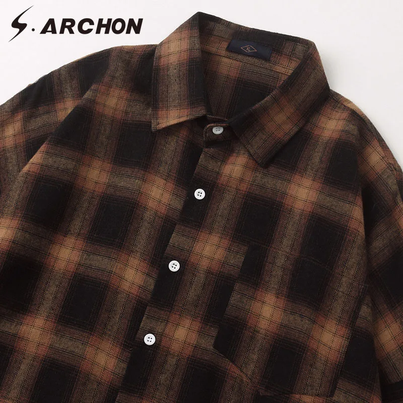 S. ARCHON 2018 новые весенние повседневные рубашки мужские осенние Рубашки с длинным
