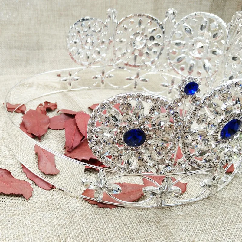 Большой Благородный Полный круг Корона театрализованный miss world Стразы Круглый полный тиара Корона с серьгами в различных цветах