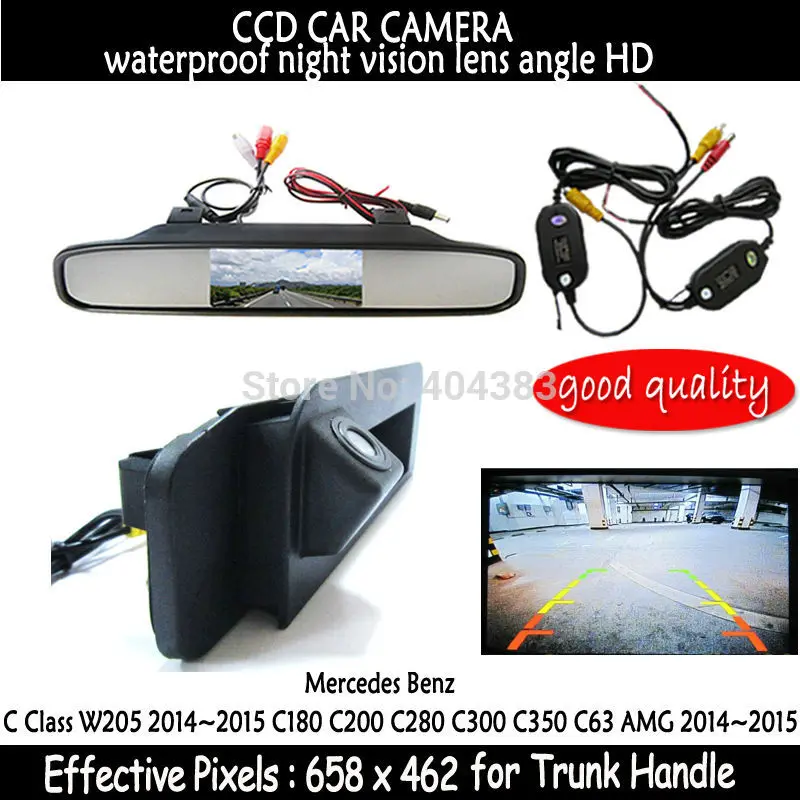 For Mercedes Benz CLA Class C117 2015 Car Rear View Camera Reverse Camera HD CCD RCA NTST cameraTrunk handle with mirror monitor