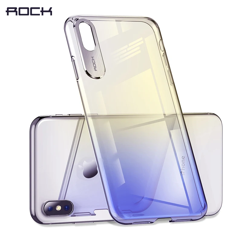 Градиентный чехол ROCK для Apple iphone X XS Max XR, роскошный тонкий прозрачный защитный чехол для iphone XR XS, прозрачный чехол