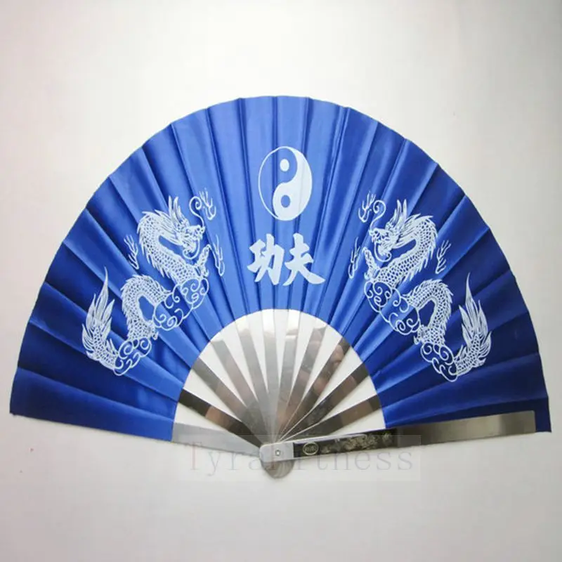 Новый китайский кунг фу веер Wushu Dragon рама из нержавеющей стали черные боевые