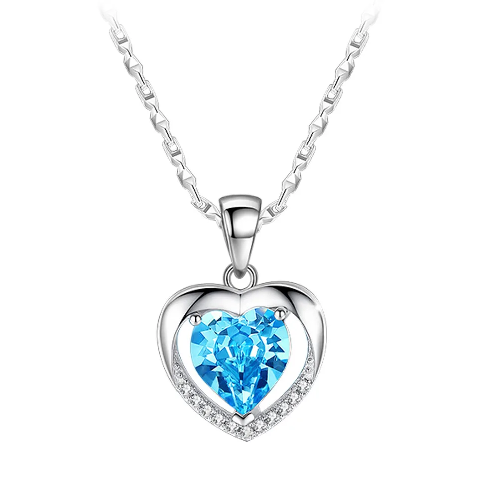 Love heart shaped Подвеска с синим кристаллом аксессуары для изготовления украшений