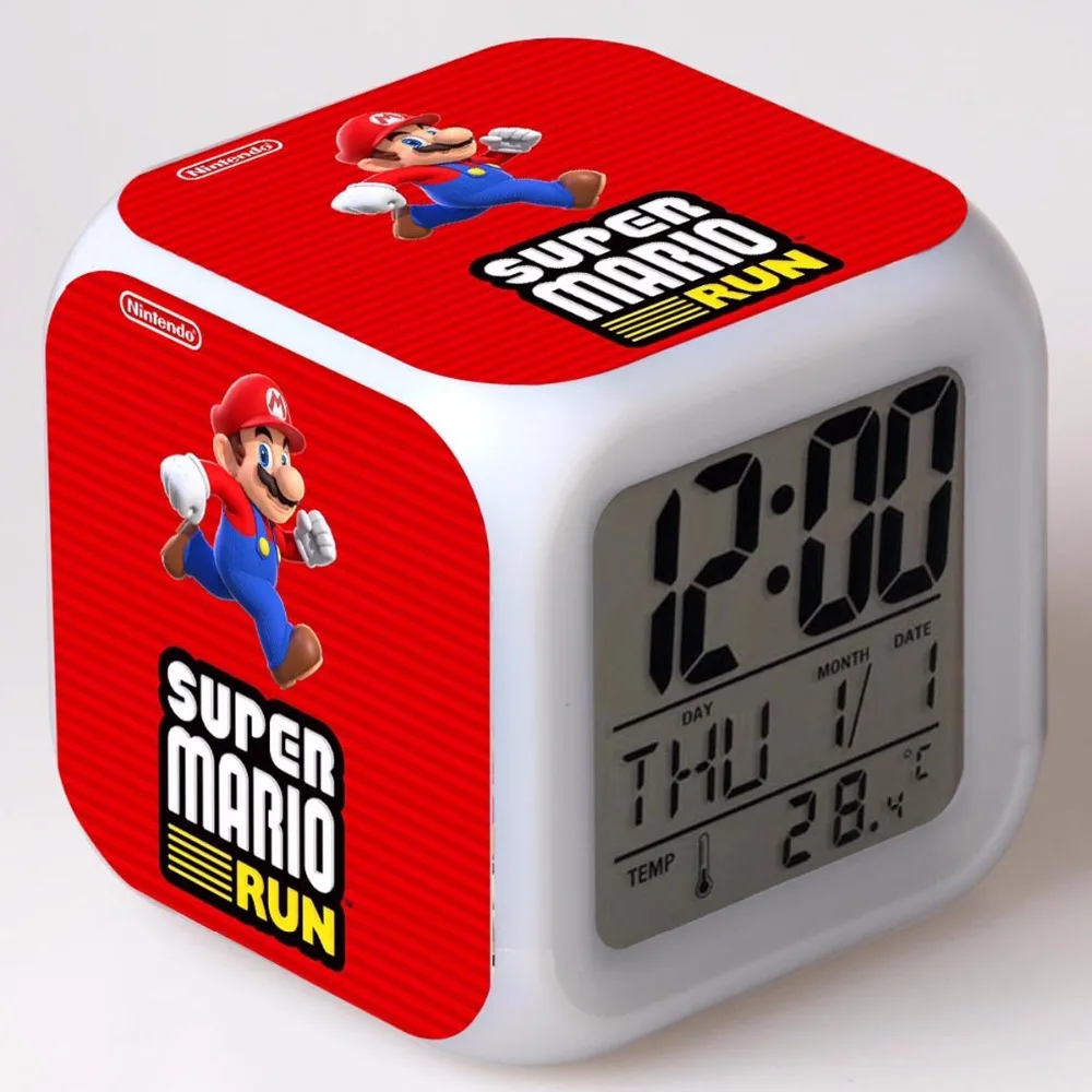 Мода в стиле видеоигры Super Mario светодиодные часы электронные настольные цифровые