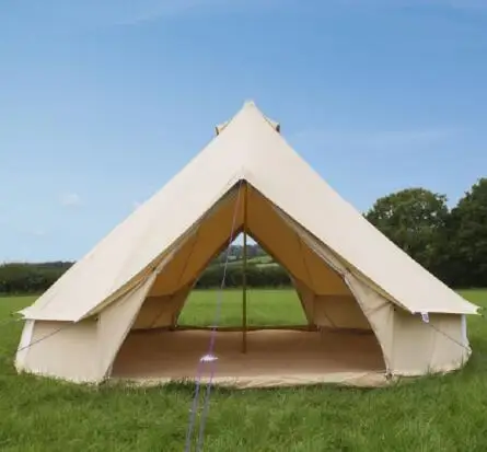 Grntamn диаметр 5 м водонепроницаемый колокол палатка открытый Glamping Палатка с дымоходом - Цвет: 5m cotton doubledoor