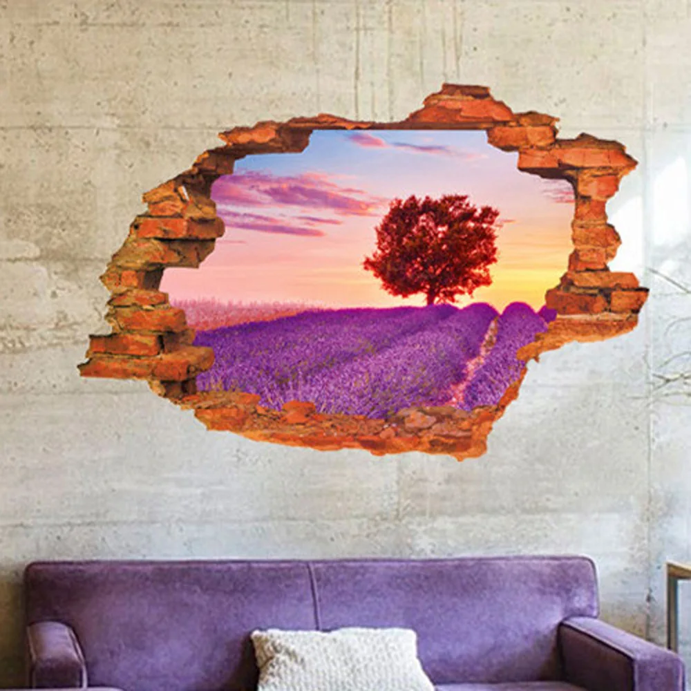 Лаванда Hanada 3D наклейки домашний декор обои домашние украшения художественный