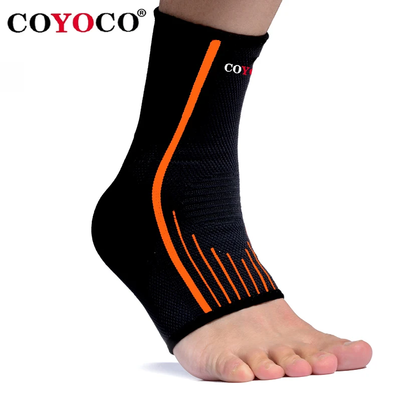 1 Pcs Ankle Brace Support Protect COYOCO Brand Sport Outdoor Bicycle Gym Anti Sprained Ankles Warm Nursing Care Black Orange