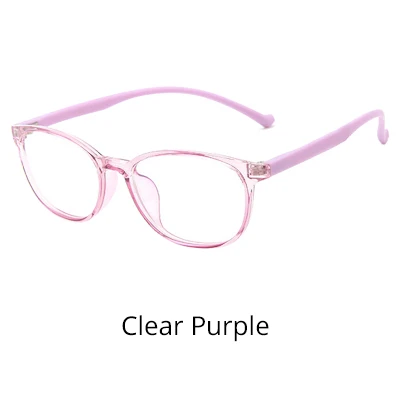 Clear Purple Ralferty рамка для детских очков Детские гибкие анти-голубые легкие очки компьютерные игровые радиационные защитные очки близорукость K28057 - Цвет оправы: Clear Purple